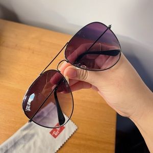 Vintage Ray Ban Aviator Black Sunglasses